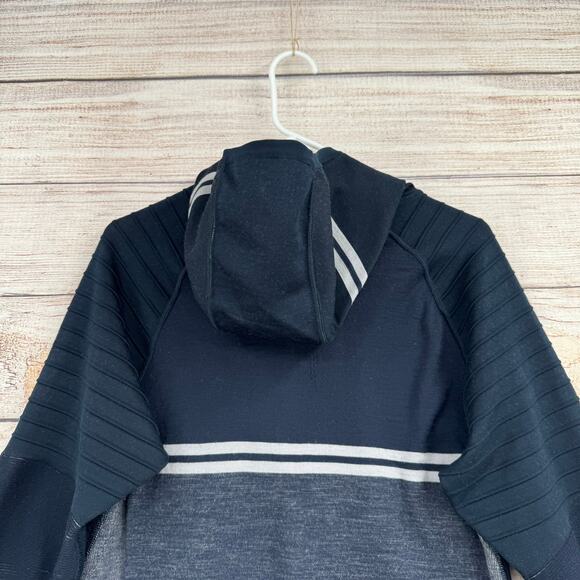 Smartwool Intraknit Merino Tech 1/2 Zip Hoodie Mens Medium Navy Blue - Picture 4 of 14